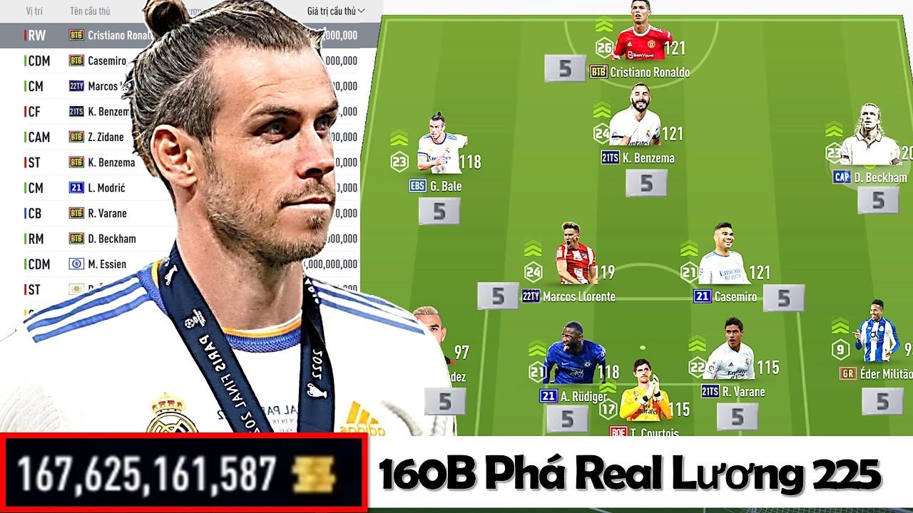 I Love Cầm 160 Tỷ Hoàn Thiện Đội Hình / Team Color Real Madrid FO4 Mới Nhất 2022 Với Mức Lương 225